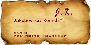Jakobovics Kornél névjegykártya